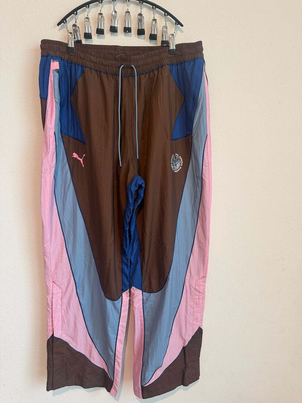 Puma Hoops x KidSuper Track Pants Colorblock Nylon Snap-Side